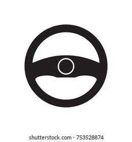  Steering  wheel  icon, isolated. Flat  design. 