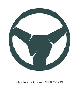 Steering wheel icon isolated on white background. Car wheel vector icon design.