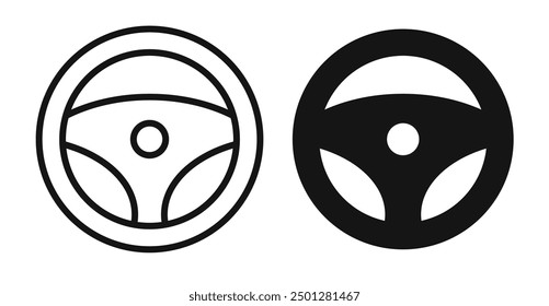 steering wheel icon isolated on white background