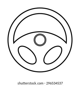 Steering wheel icon isolated on white background. Vector illustration.