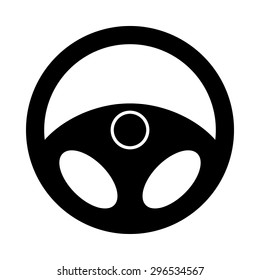 Steering wheel icon isolated on white background. Vector illustration.