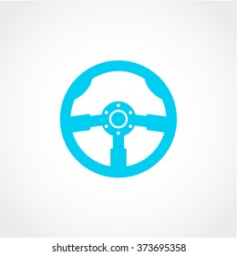 Steering Wheel Icon Isolated on White Background