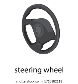 Steering Wheel Icon. Isometric Of Steering Wheel Vector Icon For Web Design Isolated On White Background