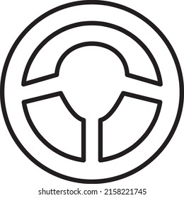 Steering wheel icon line art vector illustration on white background..eps

