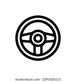 Steering wheel icon. Linear style sign on white background. Vector illustration