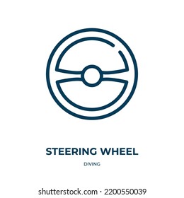 Steering wheel icon. Linear vector illustration from diving collection. Outline steering wheel icon vector. Thin line symbol for use on web and mobile apps, logo, print media.