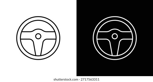 Ícone do volante ícone do vetor linear. Linhas de traçado editáveis.