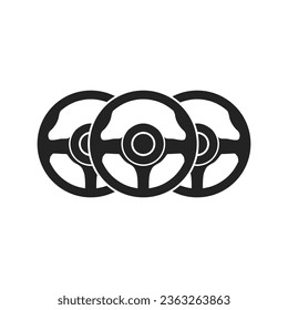 Steering Wheel icon logo design. template black automobile accessories vector illustration