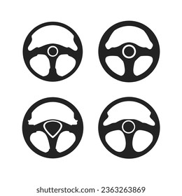 Steering Wheel icon logo design. template black automobile accessories vector illustration