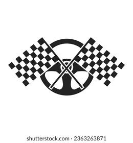 Steering Wheel icon logo design. template black automobile accessories vector illustration