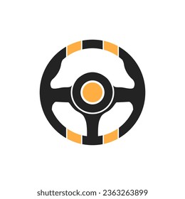 Logo-Design des Lenkrades-Symbols Vorlagenzubehör für schwarze Automobile, Vektorgrafik