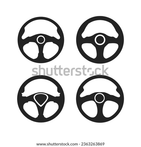 Steering Wheel icon logo design. template black automobile accessories vector illustration