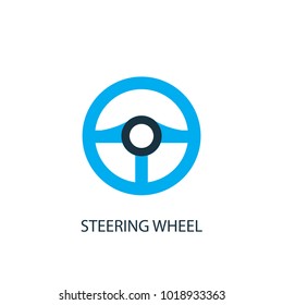 Steering wheel icon. Logo element illustration. Steering wheel symbol design from 2 colored collection. Simple Steering wheel concept. Can be used in web and mobile.