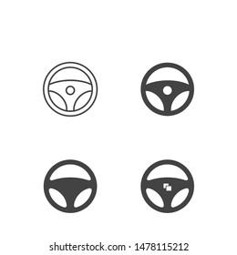 Steering Wheel Icon Logo Template