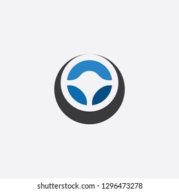 steering wheel icon logo vector 