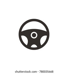Steering wheel icon or logo vector design