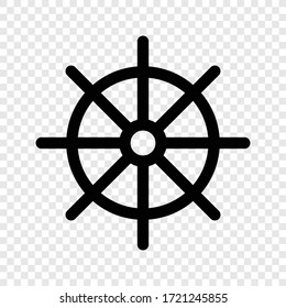 Steering wheel icon on transparent grid