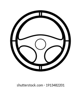 Steering Wheel Icon. On A White Background