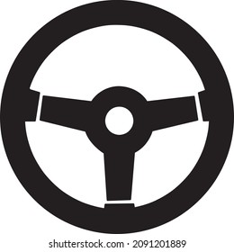 Icono de la rueda de dirección sobre fondo blanco..eps