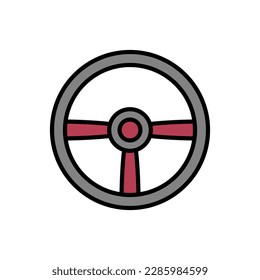 Steering wheel icon on white background.