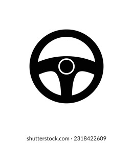 Icono del volante de la dirección sobre fondo blanco
