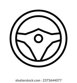 Steering wheel icon on white background. Vector illustration.