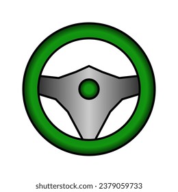 Icono del volante de la dirección sobre fondo blanco. Ilustración vectorial.