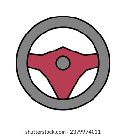 Steering wheel icon on white background. Vector illustration.