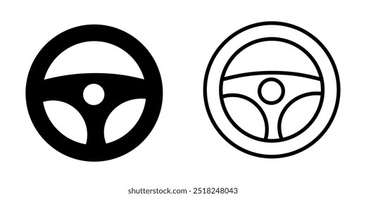 Icono del volante sobre fondo blanco