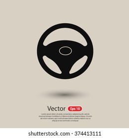 steering wheel icon. One of set web icons