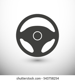 steering wheel icon. One of set web icons