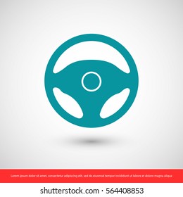 steering wheel icon. One of set web icons