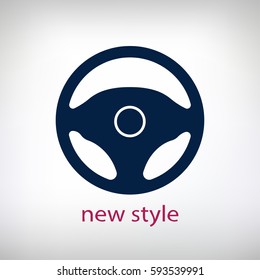 steering wheel icon. One of set web icons