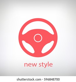 steering wheel icon. One of set web icons