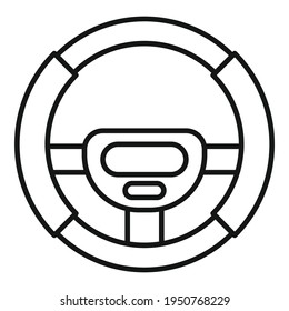 steering wheel icon. Outline Button steering wheel vector icon for web design isolated on white background