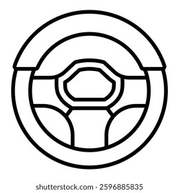 Steering Wheel icon in Outline Style. Simple Outline Icon Vector. Simple Vector Design