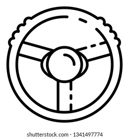 Steering wheel icon. Outline steering wheel vector icon for web design isolated on white background