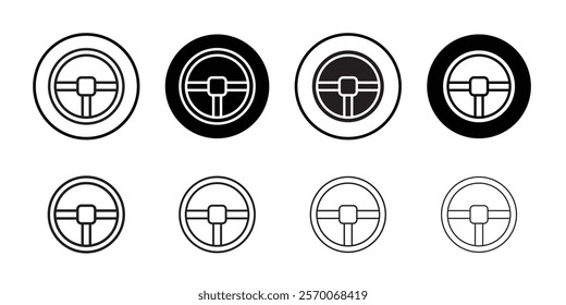 Steering wheel icon Outline vector for web ui