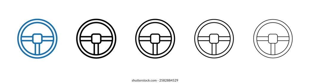 Steering wheel icon Outline vector logo for web ui