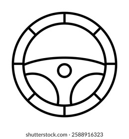 Steering wheel icon Outline vector symbol sign