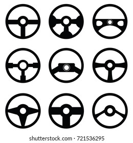 steering wheel icon set
