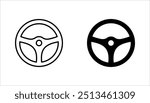 Steering wheel icon set. Automobile steer wheel vector illustration on white background