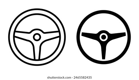 Steering wheel icon set. Automobile steer wheel vector symbol for trucks and cars.