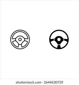 Steering wheel icon set. Automobile steer wheel vector illustration on white background