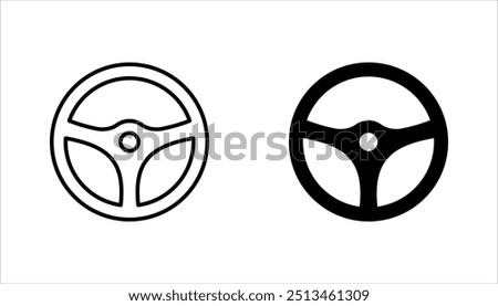 Steering wheel icon set. Automobile steer wheel vector illustration on white background