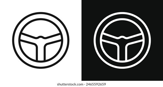 Steering wheel icon set. Car steering wheel vector symbol and vehicle steer icon.