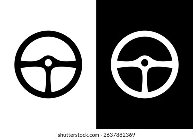 Steering wheel icon set. Car steering wheel isolated on white background. Vector Illustration design.