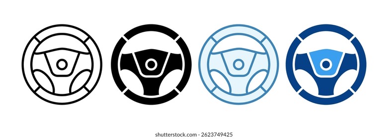 Steering Wheel Icon Set Multiple Style Collection