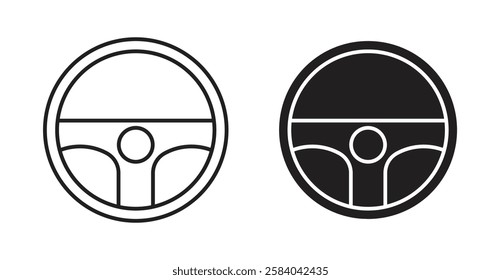 Steering wheel icon set in thin line. vector illustrations for web