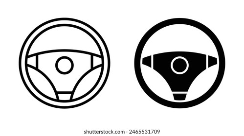 Steering wheel icon set. truck or car automobile steer wheel vector symbol suitable for apps and websites UI designs.